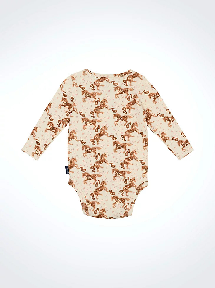 body blanco con estampado del oeste para niña