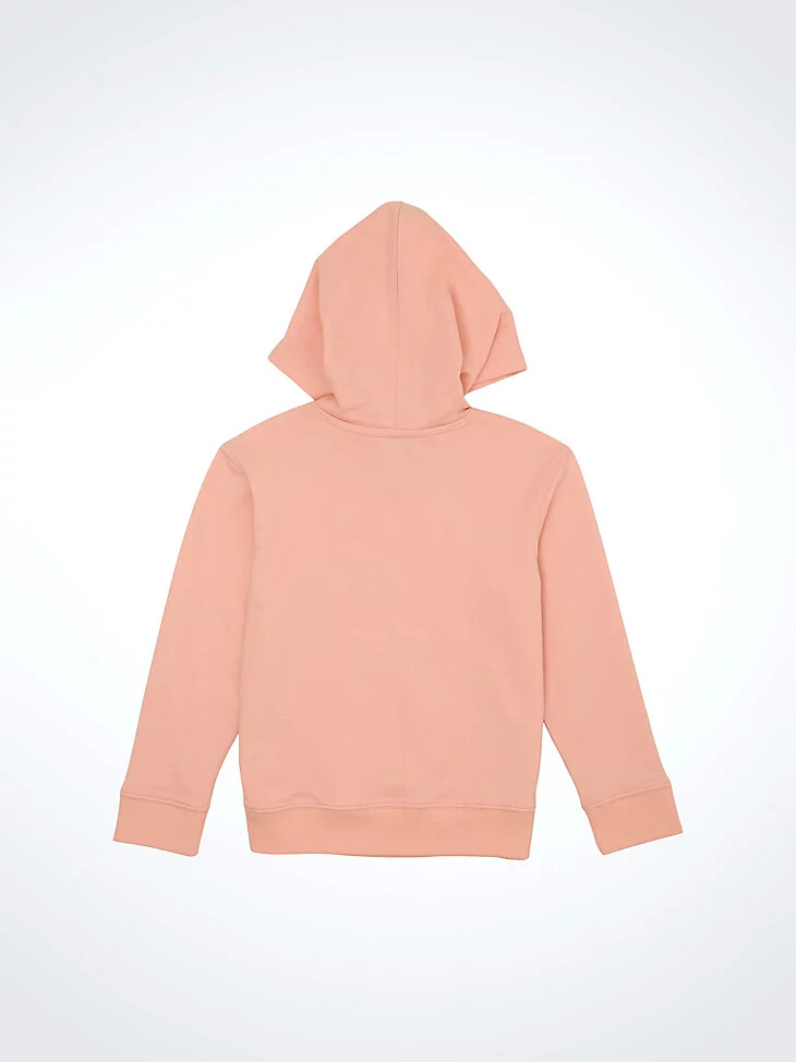 sudadera con capucha wrangler bold logo para niña color rosa