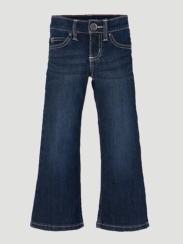 vaqueros wrangler retro bootcut para niña 4-18 azul oscuro
