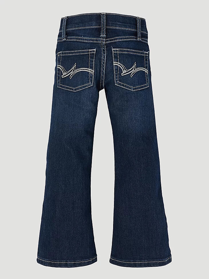 vaqueros wrangler retro bootcut para niña 4-18 azul oscuro