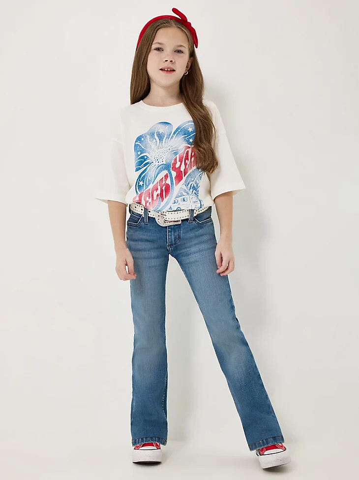 botas wrangler x lainey wilson para niña color azul lavado