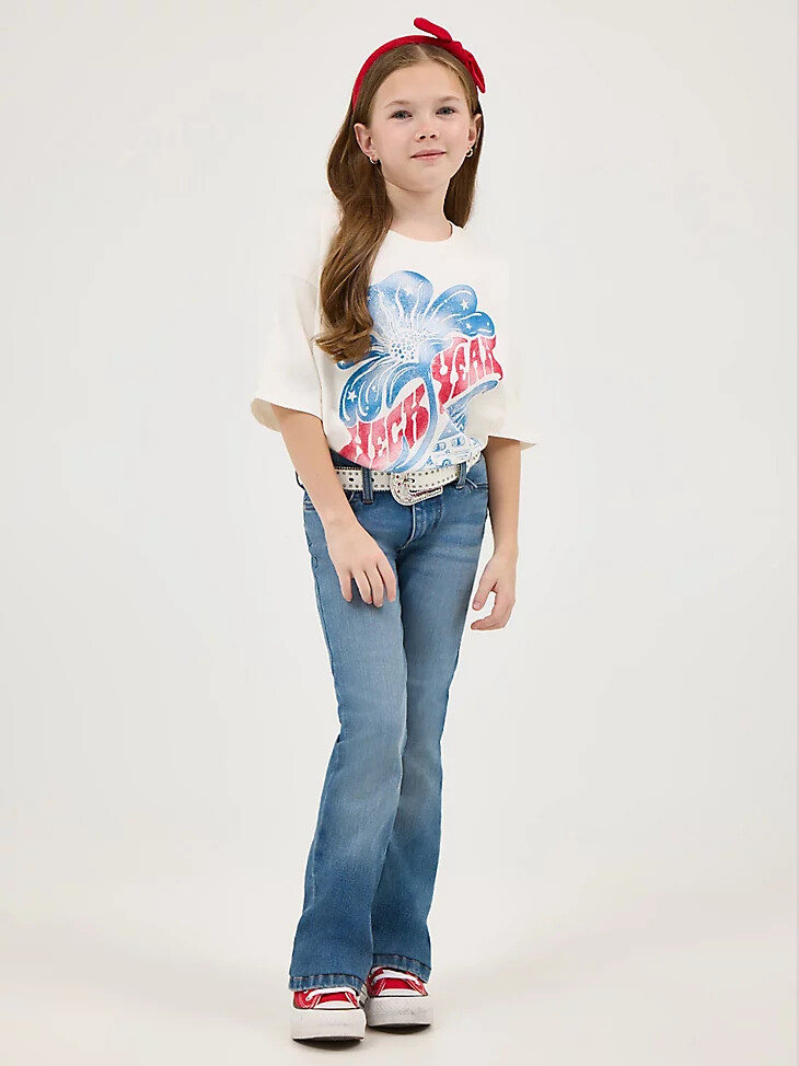 botas wrangler x lainey wilson para niña color azul lavado