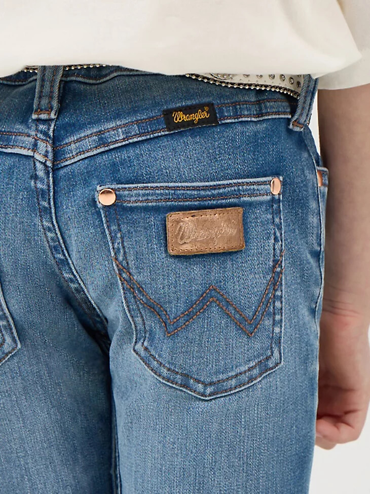 botas wrangler x lainey wilson para niña color azul lavado