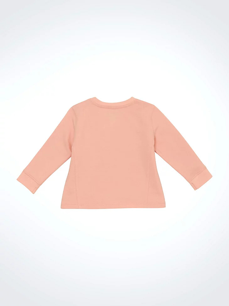 sudadera con cuello redondo y logotipo para niña color rosa