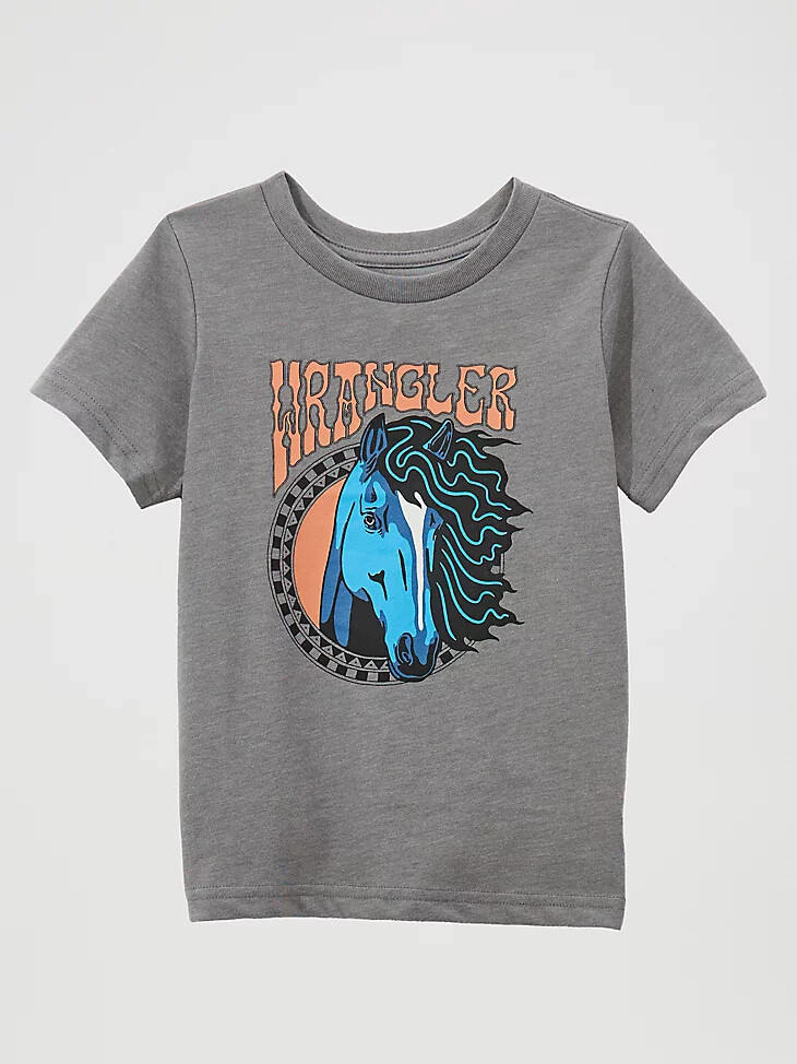 camiseta con logotipo gráfico para niña pequeña en peltre
