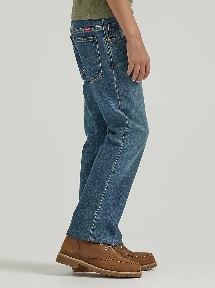 vaqueros wrangler five star classic stretch bootcut para niño husky wasteland