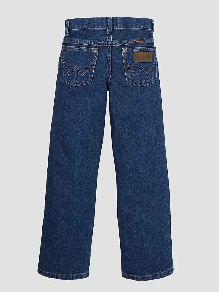 jean de corte vaquero george strait para niño de wrangler original fit 4-7 en denim piedra de peso pesado