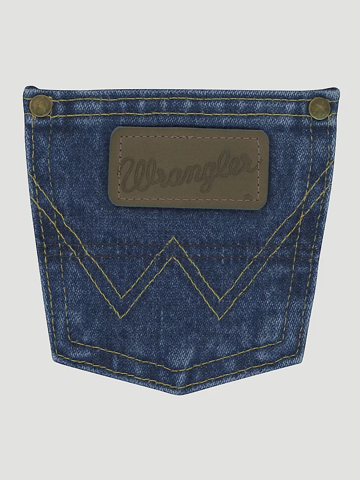 jean de corte vaquero george strait para niño de wrangler original fit 4-7 en denim piedra de peso pesado