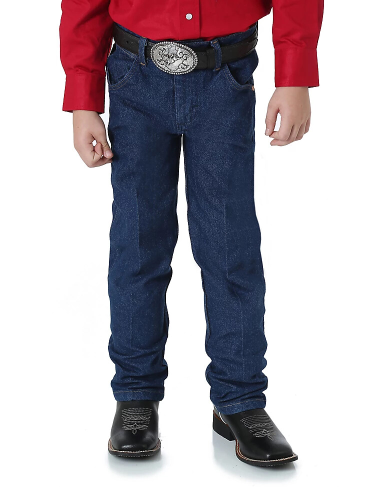 vaqueros wrangler cowboy cut original fit para niño 8-20 Índigo prelavado
