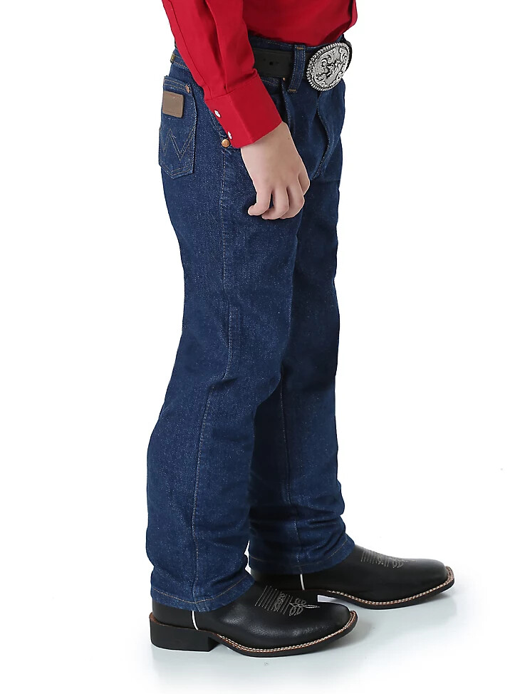 vaqueros wrangler cowboy cut original fit para niño 8-20 Índigo prelavado