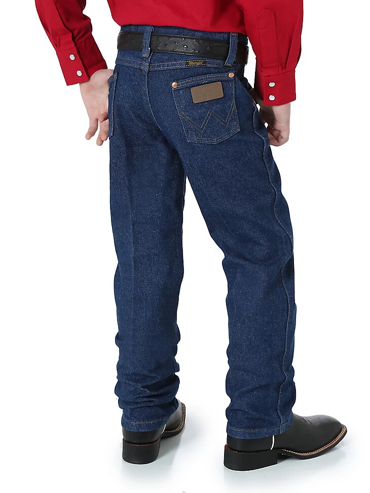 vaqueros wrangler cowboy cut original fit para niño 8-20 Índigo prelavado