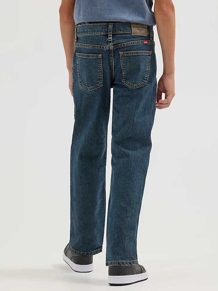vaqueros rectos clásicos wrangler five star para niño husky sunkissed denim