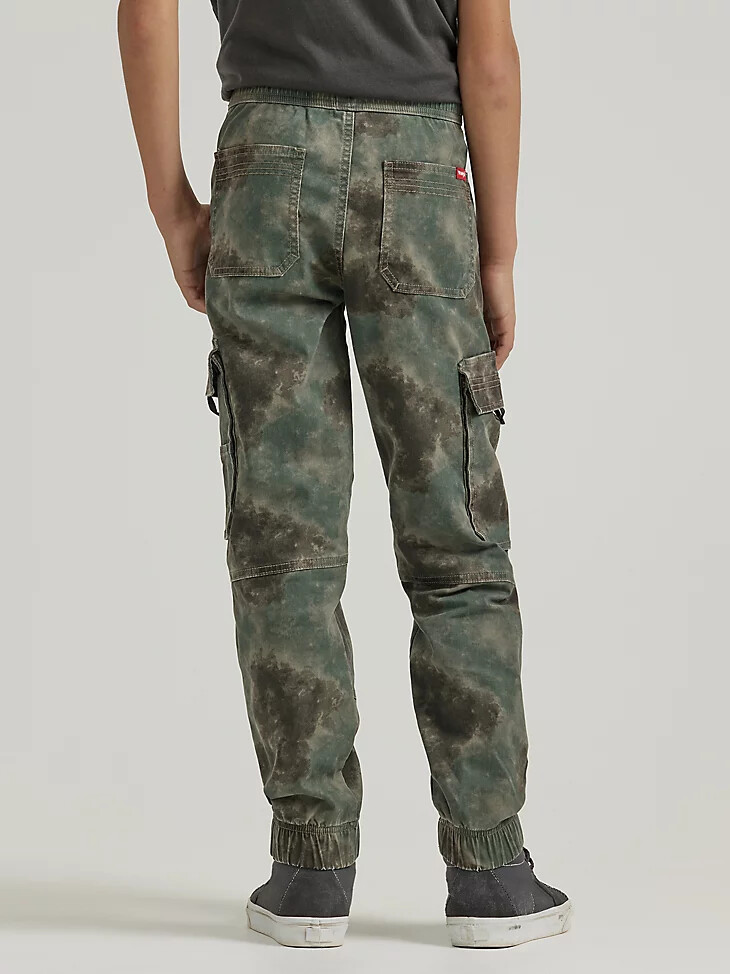jogger cargo holgado para niño 4-7 camuflaje borroso bosque