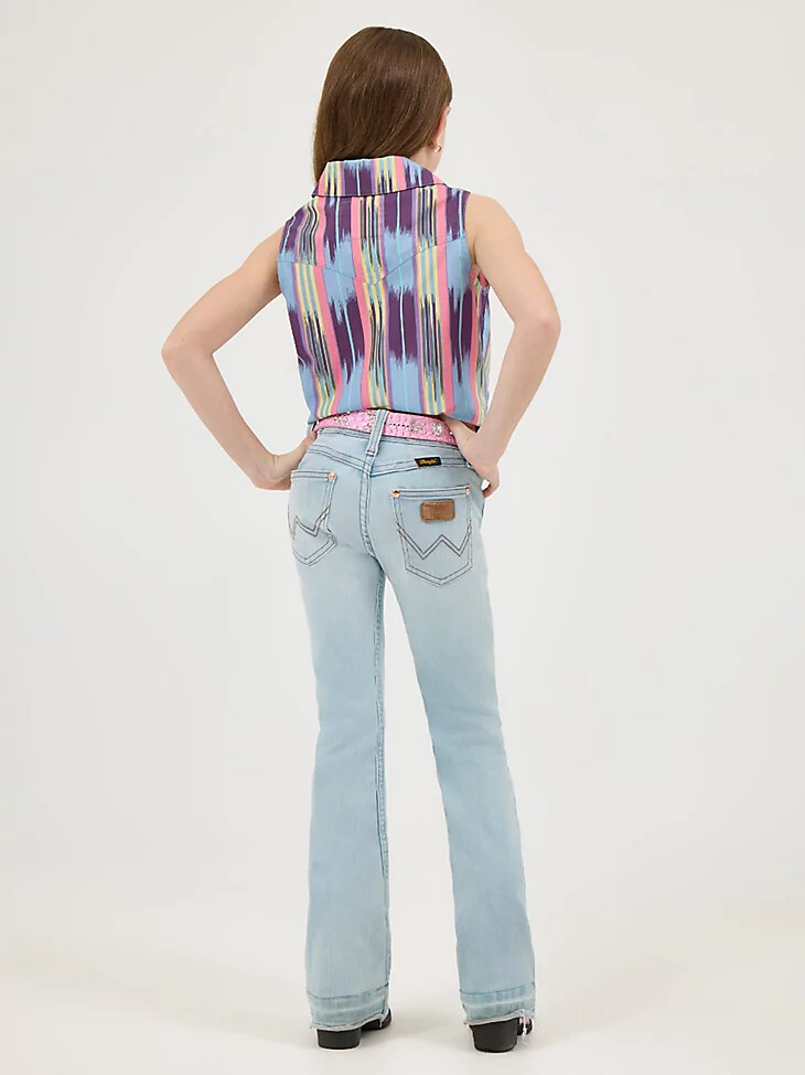 camisa sin mangas con cierre a presión y lazo frontal wrangler x lainey wilson para niña summer checotah