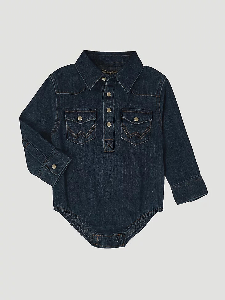 body de manga larga para bebé niño denim denim