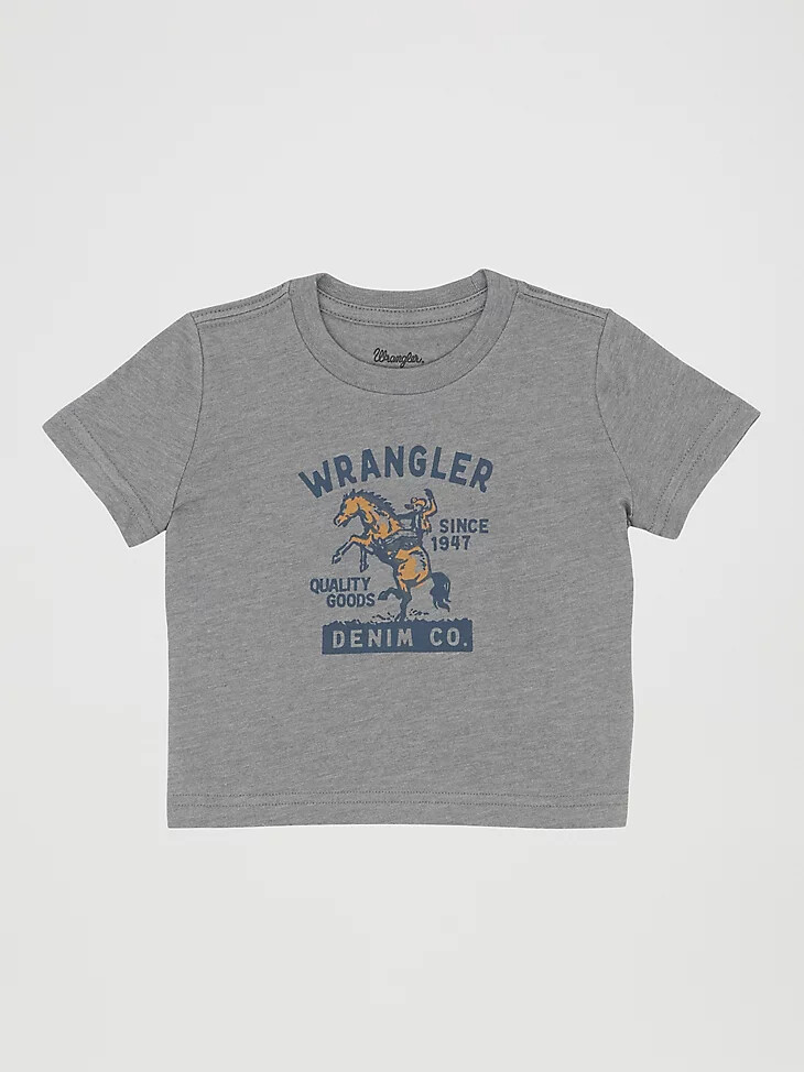 camiseta gráfica con el logotipo del niño pequeño en peltre