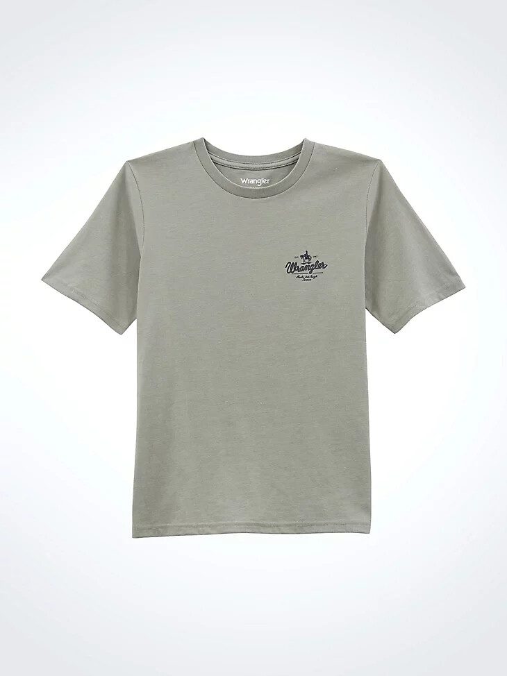 camiseta gráfica con espalda vaquera para niño color piedra caliza jaspeada