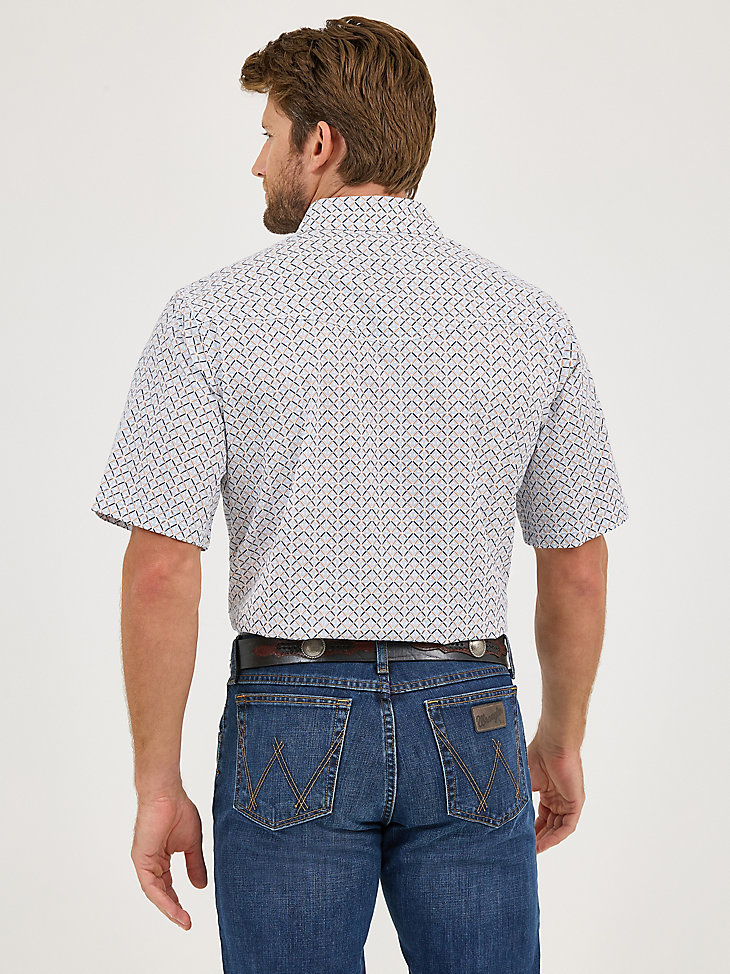 camisa vaquera de manga corta 20x competition advanced comfort para hombre con broches azules y chevre