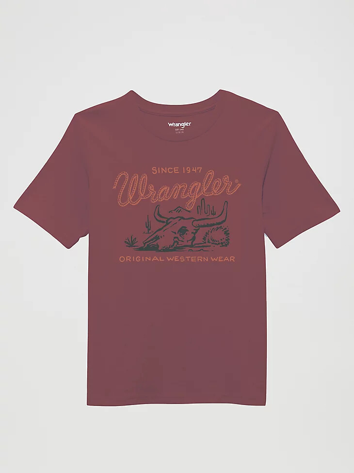 camiseta gráfica con logotipo frontal para niño wild ginger heather