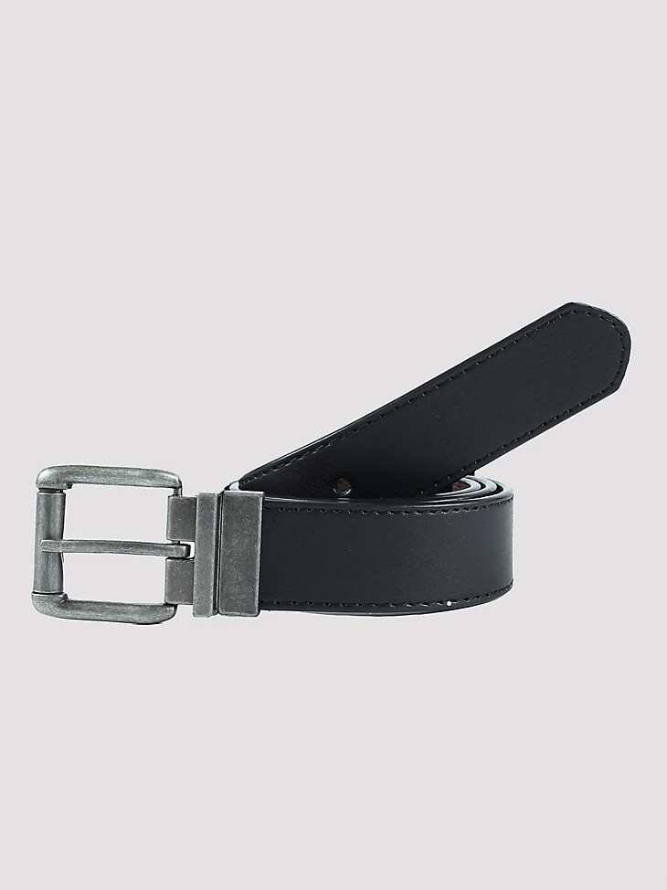 cinturón negro con puntada reversible para hombre