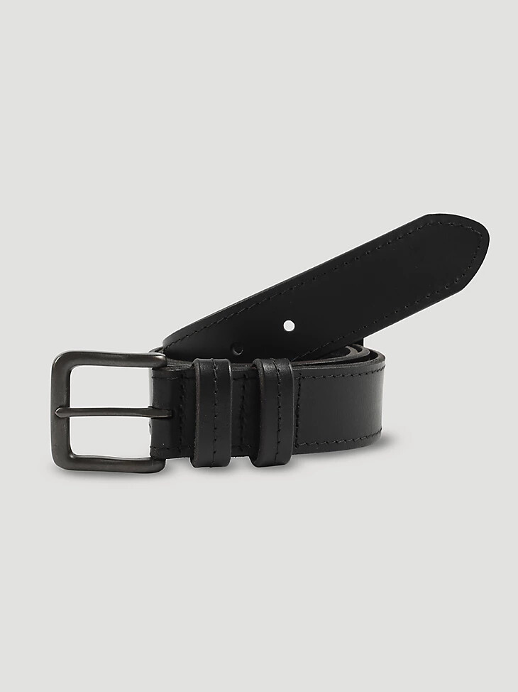 cinturón negro con puntada ajustable para hombre
