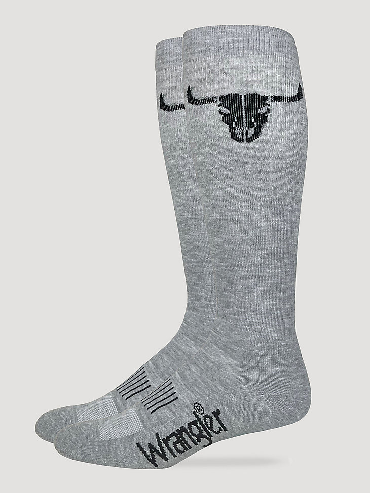 calcetines de cabeza de novillo para hombre grises
