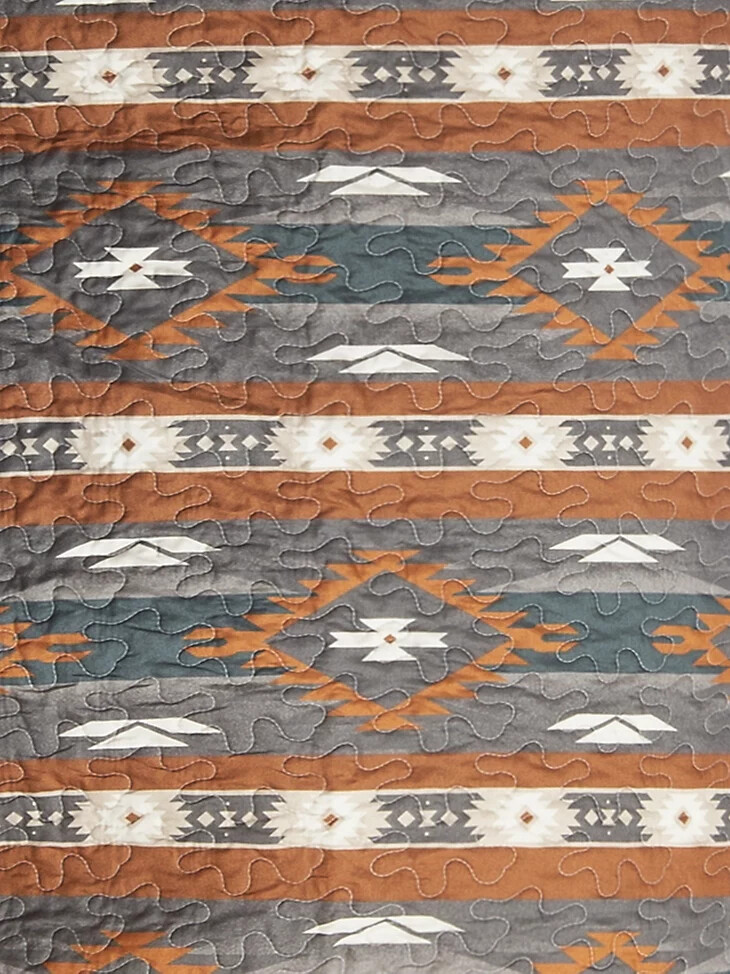 juego de cama wrangler checotah stripe de 3 piezas tamaño king marrón