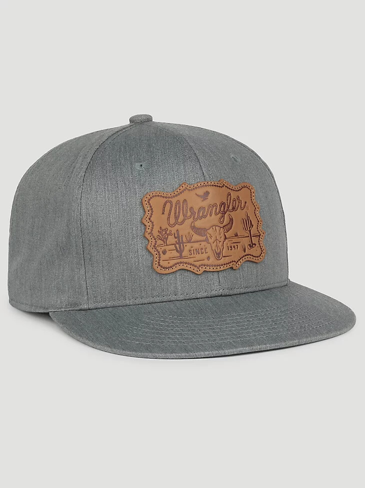 gorra de béisbol con parche de cuero steerhead para hombre color gris