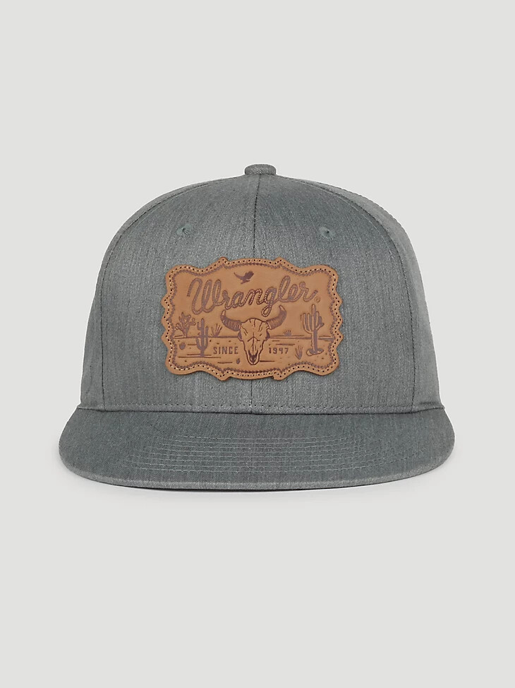 gorra de béisbol con parche de cuero steerhead para hombre color gris