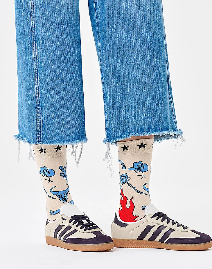 calcetín blanco wrangler x happy socks icons