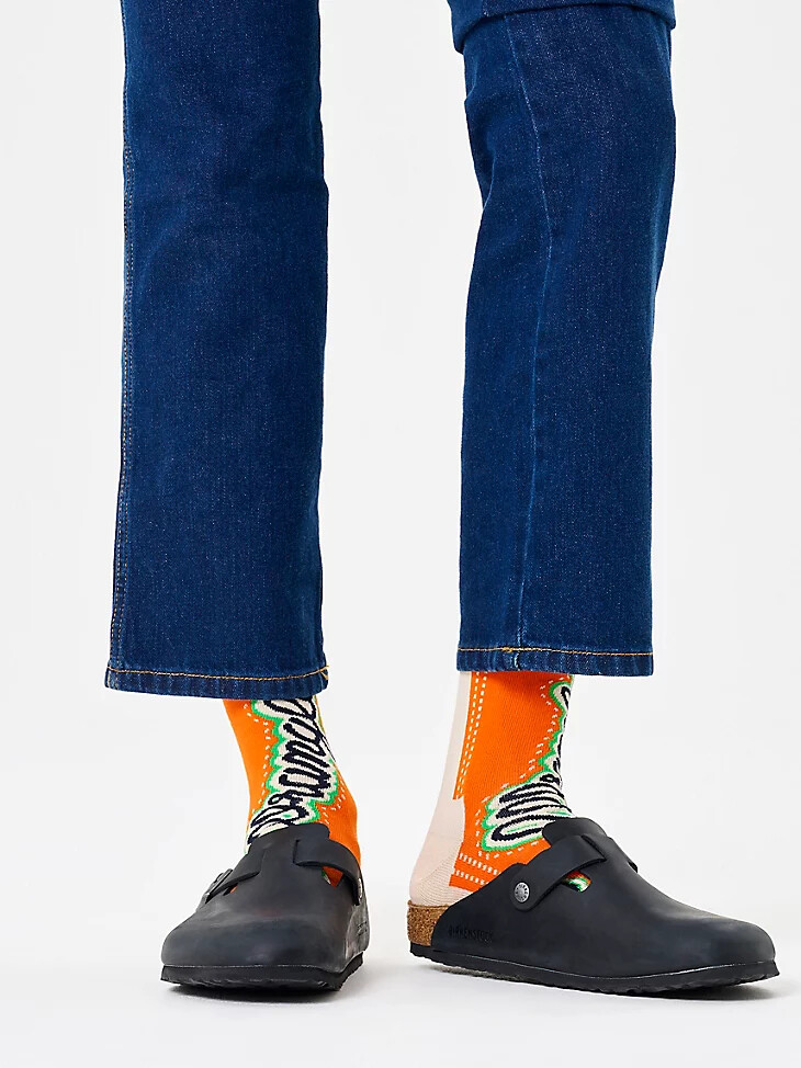 calcetín azul marino fiery de wrangler x happy socks