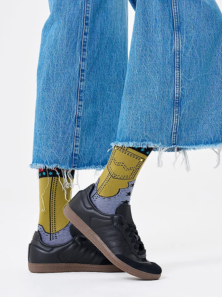 calcetín vaquero verde oscuro wrangler x happy socks