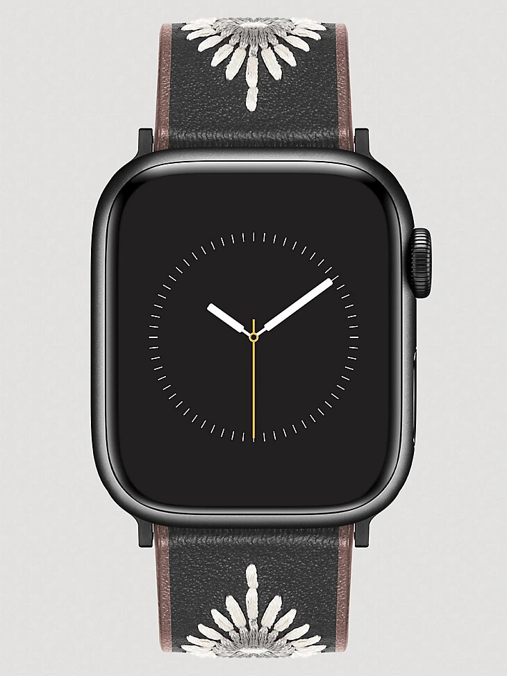 correa de reloj universal con bordado negro