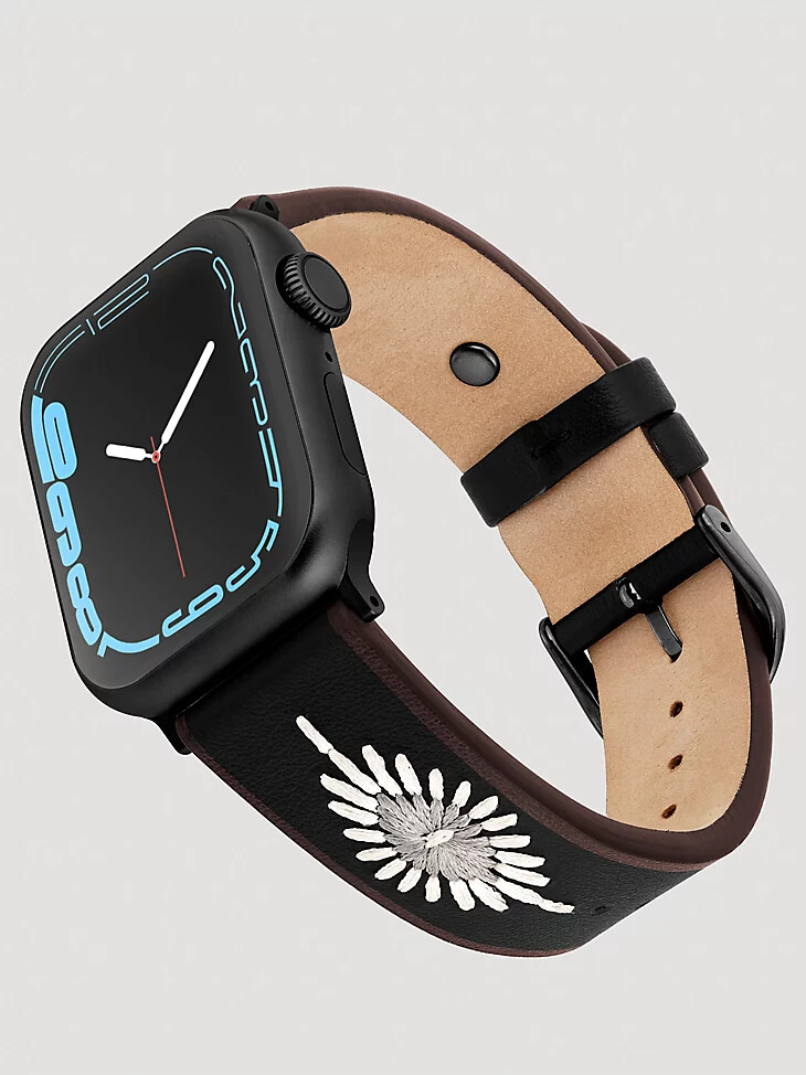 correa de reloj universal con bordado negro