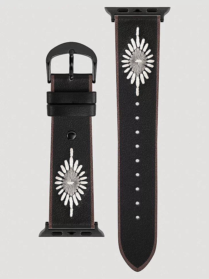 correa de reloj universal con bordado negro