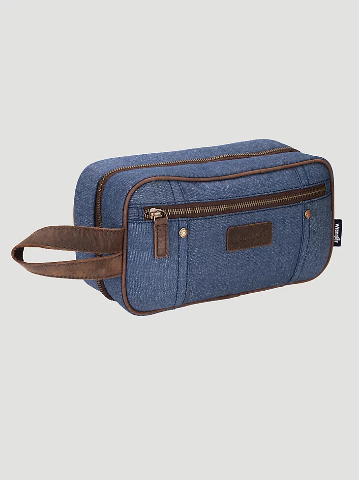 kit de viaje de mezclilla azul