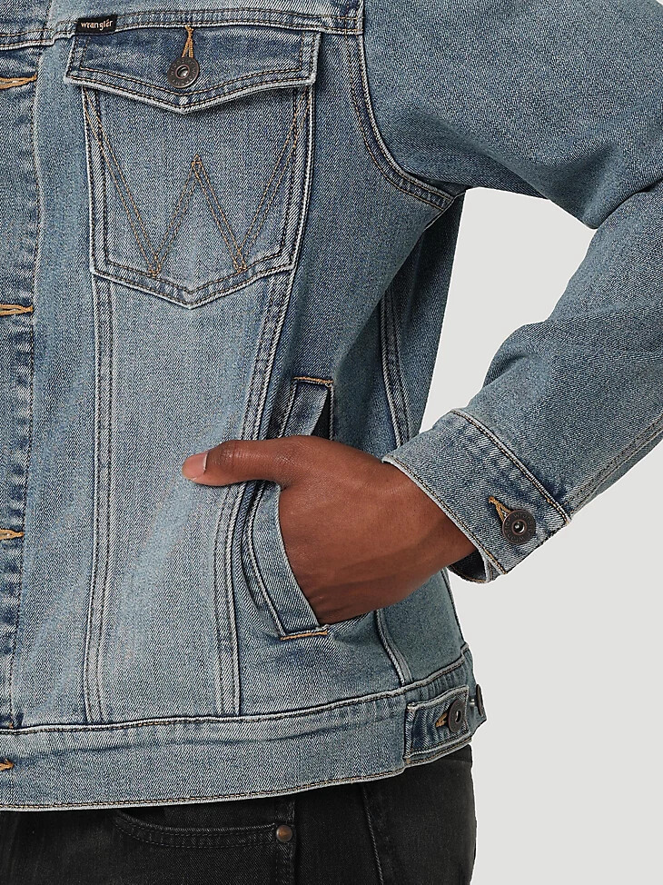 chaqueta vaquera clásica estilo camionero wrangler para hombre color índigo vintage