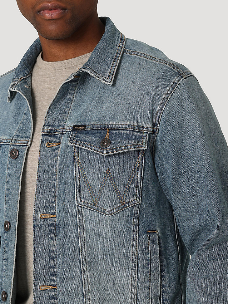 chaqueta vaquera clásica estilo camionero wrangler para hombre color índigo vintage