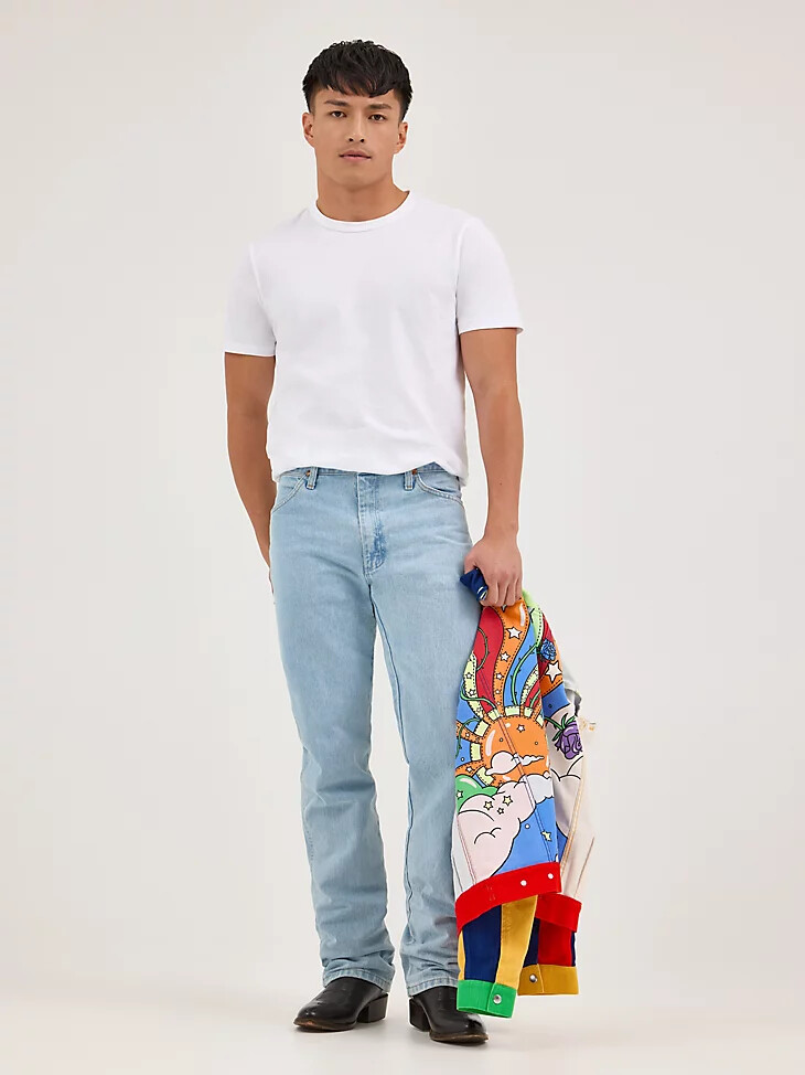 chaqueta vaquera multicolor wrangler x happy socks