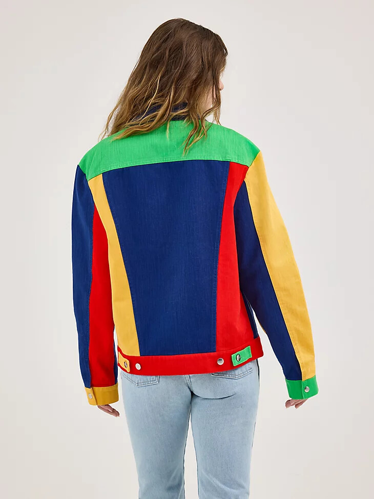 chaqueta vaquera multicolor wrangler x happy socks