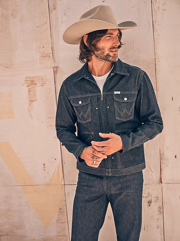 chaqueta cone denim white oak selvedge para hombre color índigo crudo