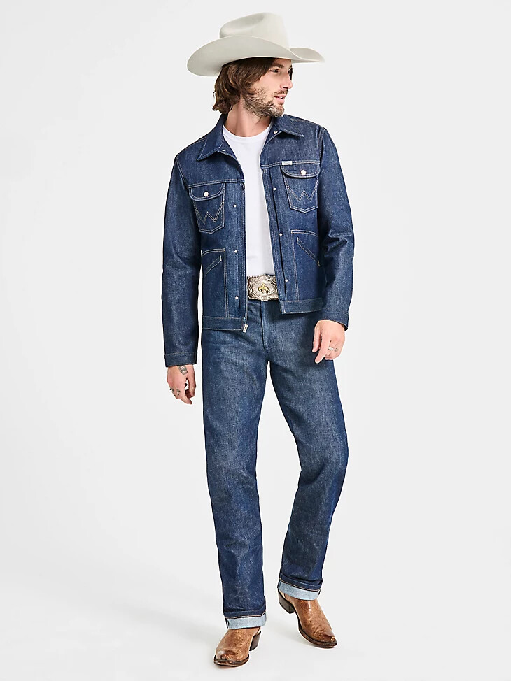 chaqueta cone denim white oak selvedge para hombre color índigo crudo