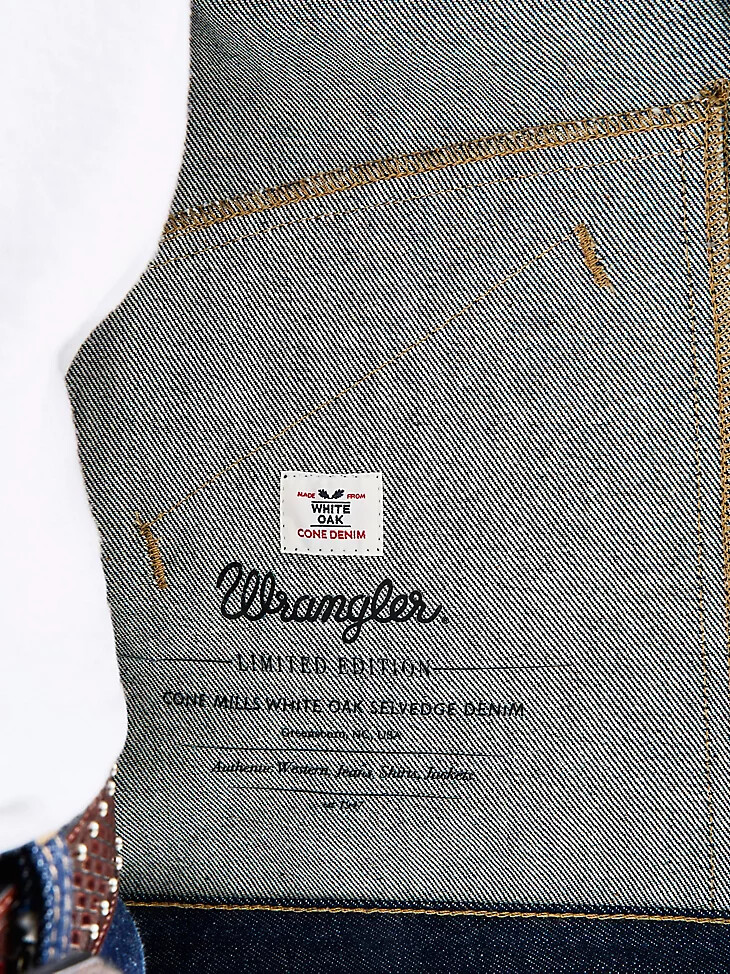 chaqueta cone denim white oak selvedge para hombre color índigo crudo