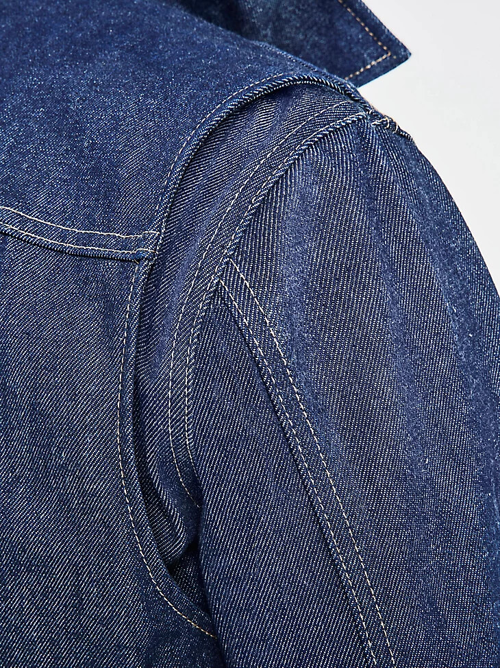 chaqueta cone denim white oak selvedge para hombre color índigo crudo