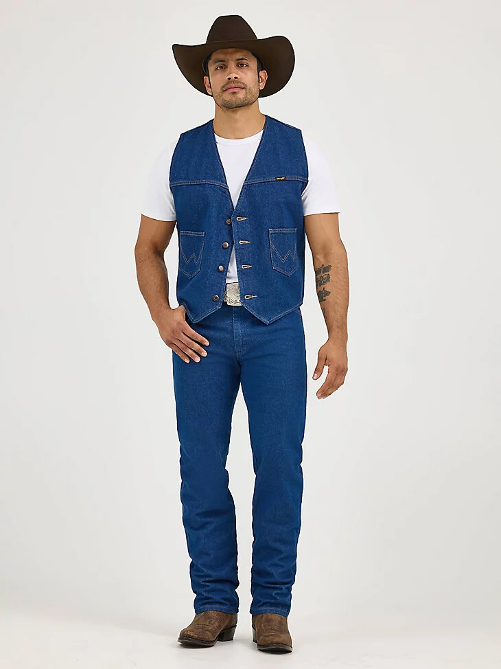 chaleco vaquero sin forro prelavado wrangler