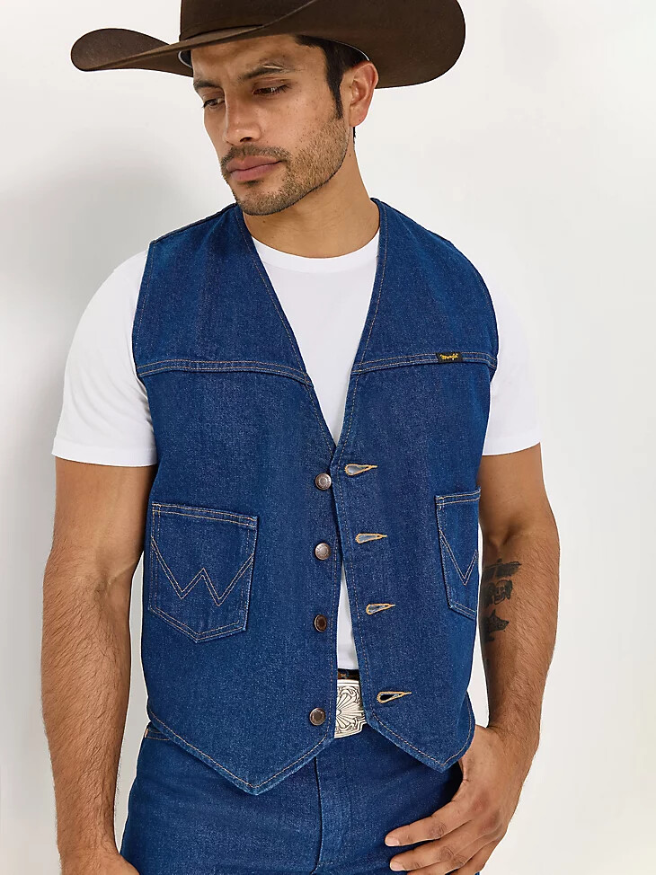 chaleco vaquero sin forro prelavado wrangler