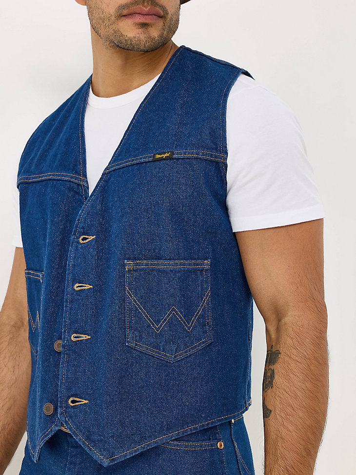 chaleco vaquero sin forro prelavado wrangler