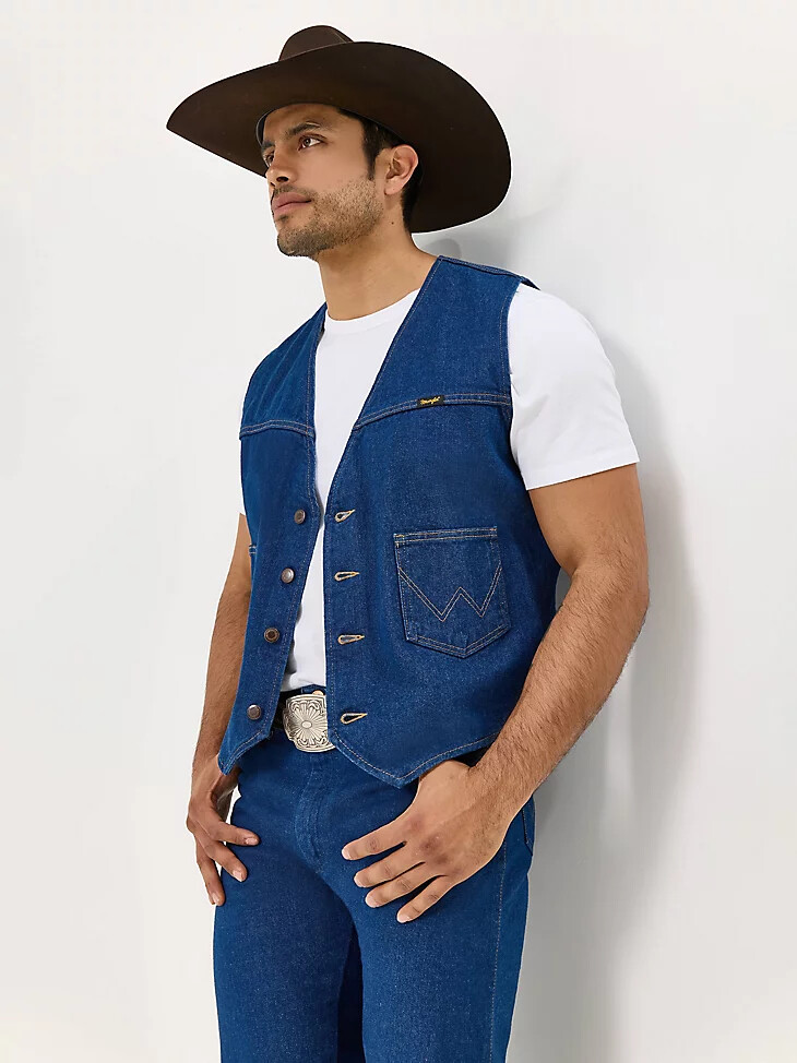 chaleco vaquero sin forro prelavado wrangler
