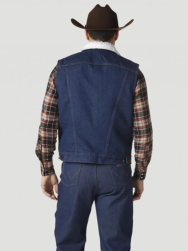 chaleco vaquero con forro de sherpa wrangler - prelavado prelavado