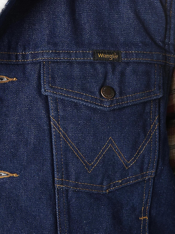 chaleco vaquero con forro de sherpa wrangler - prelavado prelavado